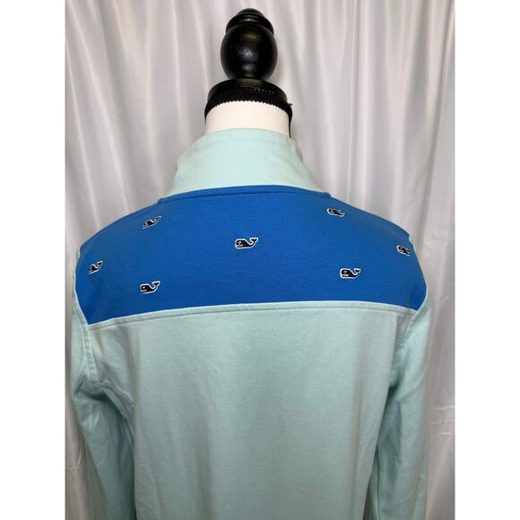 Vineyard Vines Women’s Whale Quarter-Zip Pullover Mint Blue Size M - Picture 4 of 9